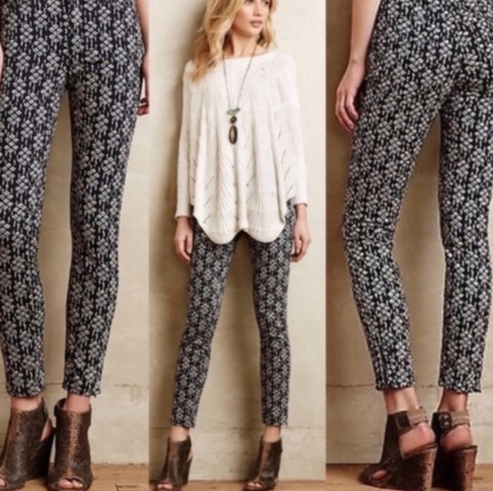 Anthropologie Ikat Pilcro Serif Sateen Pants